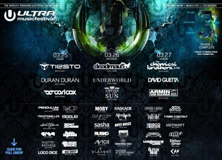 Ultra Music Festival, The First Major US Music Festival Of 2011 Announces Duran Duran, Underworld, Armin Van Buuren, Moby, Kaskade, Erick Morillo (live), Will.i.am, The Disco Biscuits, Sasha, Avicii And More