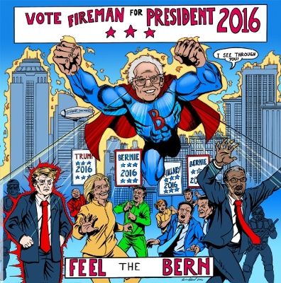 Notorious Pro-Bernie Sanders Pac Strikes Back With Political Satire Comic Series In New York Times Square