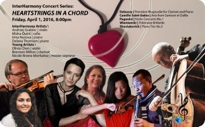 Heartstrings In A Chord - The Brave Hearts Of Up-And-Coming Soloists Strike A Chord With Seasoned Masters At Carnegie Hall In Season Finale Of InterHarmony Concert Series - April 1, 2016