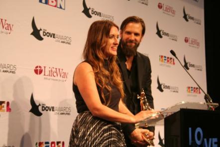 Bethel Music's Jonathan David & Melissa Helser Receive First Dove Award As Beautiful Surrender Tops Retail Charts