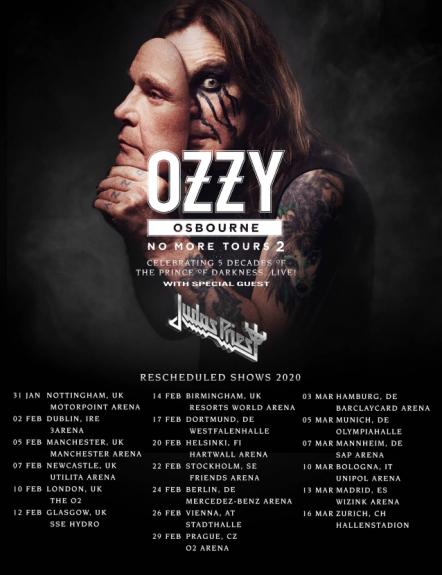 Ozzy Osbourne Announces Rescheduled "No More Tours 2" 2020 UK & European Dates