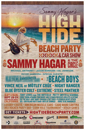 Sammy Hagar Announces Lineup For Second 'High Tide Beach Party & Car Show' In Huntington Beach, CA