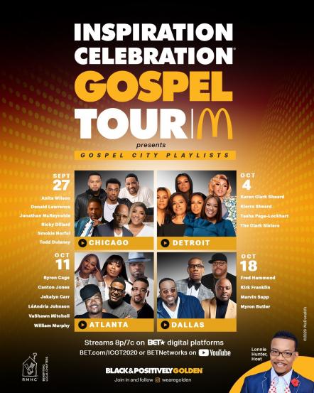 The 14th Annual McDonald's Inspiration Celebration Gospel Tour Returns With 20 Chart-Topping Artists For What Will Be The Biggest Concert Series In Its History