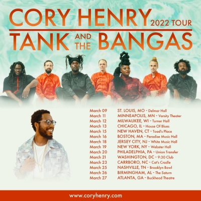 Cory Henry Earns Four 2022 Grammy Nominations; Kicks Off 14-Date Tour With Tank And The Bangas On March 9, 2022