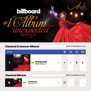 Marie Osmond Debuts At No1 On Billboard Classical Crossover Albums Chart With 'Unexpected'