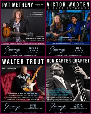 Jimmy's Jazz And Blues Club Features Pat Metheny, Victor Wooten, Walter Trout, George Porter Jr. & Ron Carter In Outstanding September 2022 Schedule Of Shows
