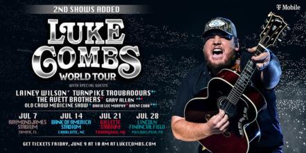 Luke Combs Extends Record-Breaking World Tour With Four New Stadium Shows Next Month