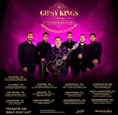 Gipsy Kings Featuring Tonino Baliardo Announce New Dates For Their "Renaissance" Tour