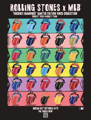 The Rolling Stones And Major League Baseball Team Up To Release Limited Edition Run Of Exclusive Team Versions Of Hackney Diamonds