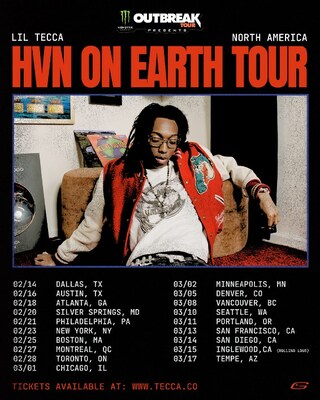 Lil Tecca: HVN On Earth Tour Presented By The Monster Energy Outbreak Tour Coming This Winter