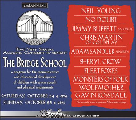 Reprise Records To Release The Bridge School Benefit Concerts - 25th Anniversary Edition DVD And CD Packages On October 24, 2011