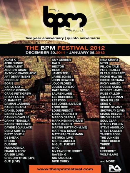 The BPM Festival: Phase Two Artist Line-Up + Day & Night Events Schedule