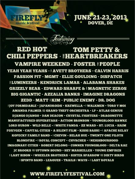 Firefly Music Festival Announces 2013 Lineup
