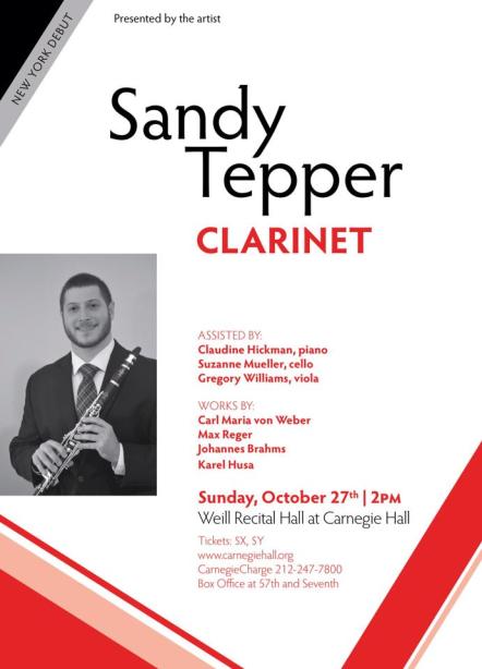 Sandy Tepper To Make His New York Debut At Weill Recital Hall At Carnegie Hall On October 27th