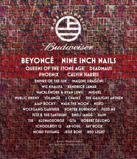 Beyonce & Nine Inch Nails Headline 'Budweiser Made In America' Music Festival In Philadelphia Labor Day Weekend