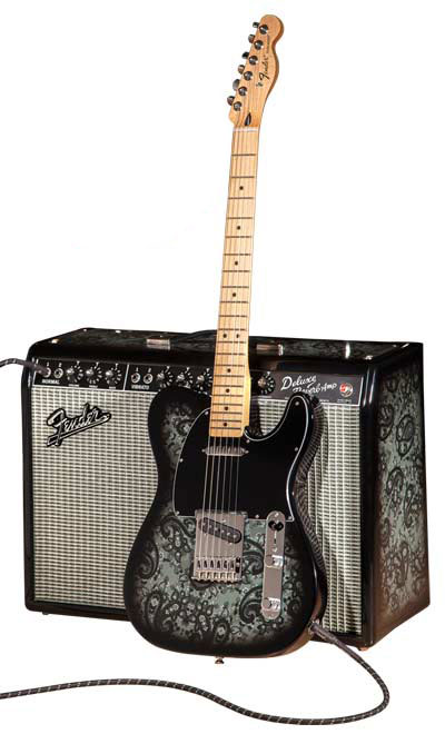 AMS to Give Away Brad Paisley Autographed Fender Black Paisley Telecaster Guitar and Custom Paisley '65 Deluxe Reverb Amp