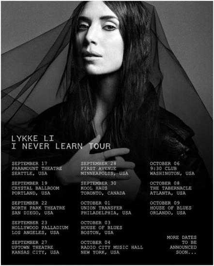 Lykke Li Announces North American 2014 Fall Tour