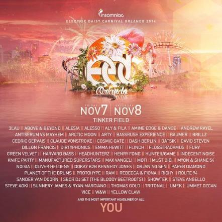 Insomniac's 4th Annual Electric Daisy Carnival, Orlando Unveils Exciting Lineup And New Production Details