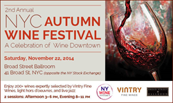The NYC Autumn Wine Festival Returns To Downtown Manhattan, On November 22, 2014