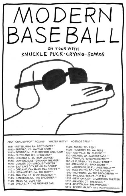 Knuckle Puck Touring With Modern Baseball, Crying, Somos Nov 11-Dec 15