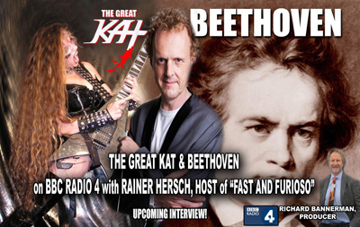 The Great Kat Shreds BBC Radio's NY Studio (Oct. 27, 2014) With Rainer Hersch In London On "Fast And Furioso" Show!