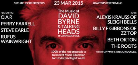 Line-Up Expands + House Band Announced For 'The Music Of David Byrne/Talking Heads' March 23 Tribute Concert At Carnegie Hall