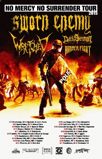 Sworn Enemy Announces Dates Of No Mercy No Surrender Tour 2015