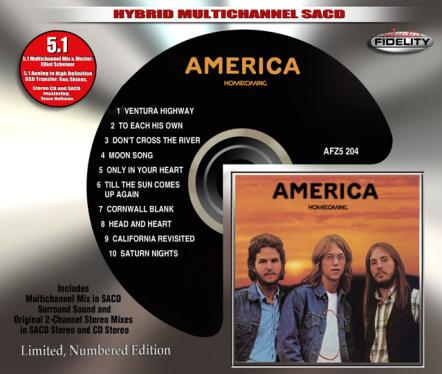 Audio Fidelity To Release '70s Hitmakers America's "Homecoming" Album On Limited Edition 5.1 Multichannel Hybrid SACD