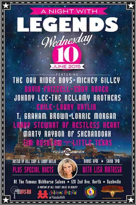 Johnny Lee & Shenandoah's Marty Raybon Join Star-Studded Line-Up For A Night With Legends Concert At The Wildhorse Saloon June 10