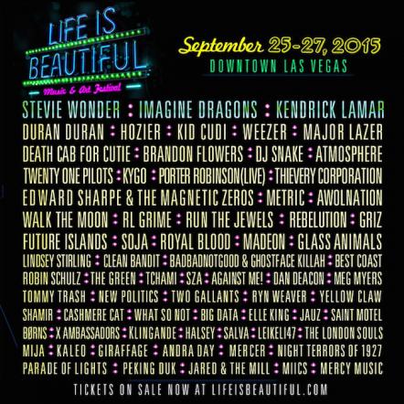 2015 Life Is Beautiful Festival Lineup