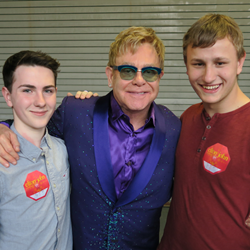 LGBT Youtube Stars Austin Wallis And Nicolay Sysyn Partner With Try The World, Appear At Pride Houston And Meet Music Icon And Aids Activist Sir. Elton John