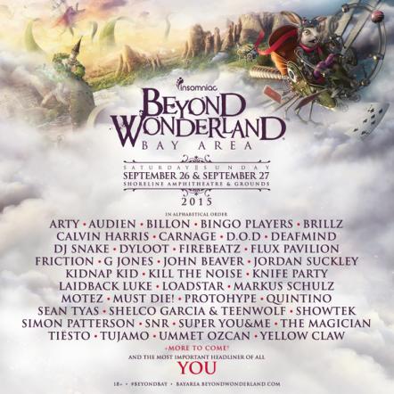 First Round Of Incredible Artists Announced For 4th Annual Beyond Wonderland, Bay Area Festival Returns To Shoreline Amphitheater, September 26-27, 2015