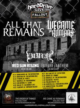All That Remains And We Came As Romans Announce Co-headline HardDrive Live Fallout Tour