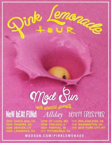 Mod Sun 'Pink Lemonade' Headline Tour Kicks Off October 23 With Support From New Beat Fund, Allday, Benny Freestyles