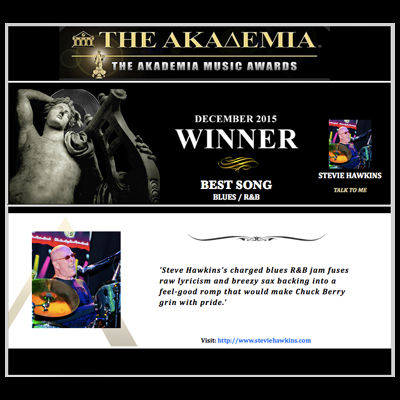 Stevie Hawkins Prevails "Best Blues/ R&B Song" Winner In December 2015 Akademia Music Awards