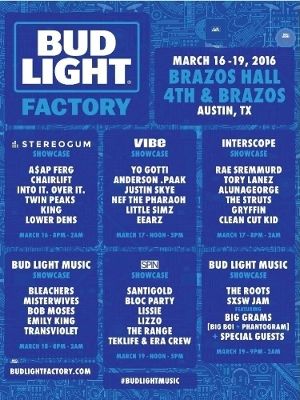 Bud Light Announces 2016 SXSW Music Lineup