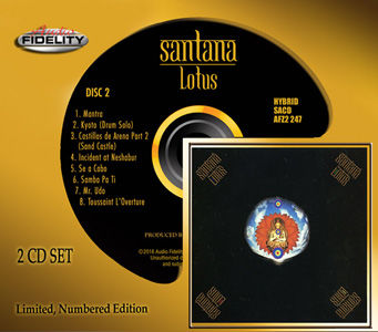 Audio Fidelity To Release Legendary Santana Live Album "Lotus" 2-CD On Limited Edition Hybrid SACD