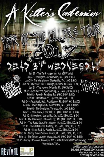 Dead By Wednesday: "Τhe Year Of The Killer's Tour 2017" Kicks Off This Week, Final Dates Confirmed!