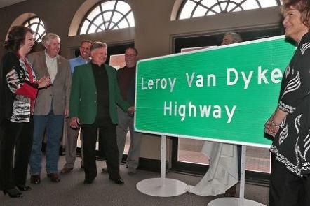 The State Of Missouri Honors Country Legend Leroy Van Dyke With The Newly Unveiled Leroy Van Dyke Highway Sign