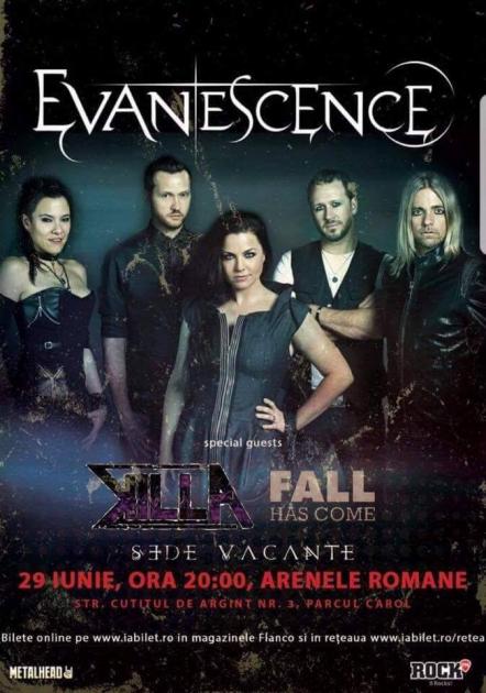 Sede Vacante, Fall Has Come And Killa To Support Evanescence In Bucharest!