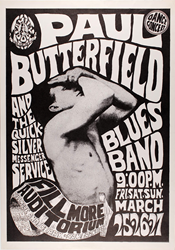 $10,000 Reward Announced For Family Dog FD-3 Paul Butterfield Fillmore Auditorium 3/25/66 Concert Poster By Psychedelic Art Exchange
