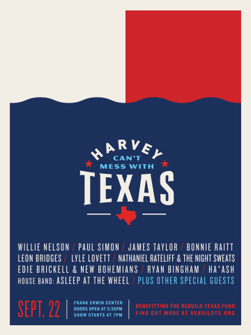Harvey Can't Mess With Texas: A Benefit Concert For Hurricane Harvey Relief And Hour-long Special Produced And Broadcast By Tegna Set For September 22 In Austin, Texas
