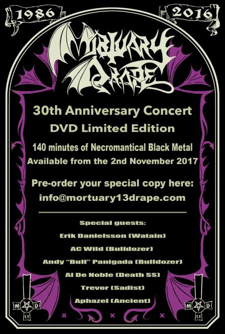 Ancient Frontman Zel Featuring On Mortuary Drape's 30th Anniversary Show DVD, Out November 2nd!