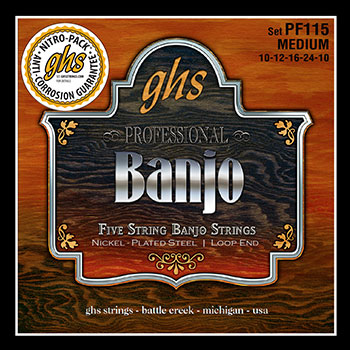 GHS New Nickel Plate 5 String Banjo Sets