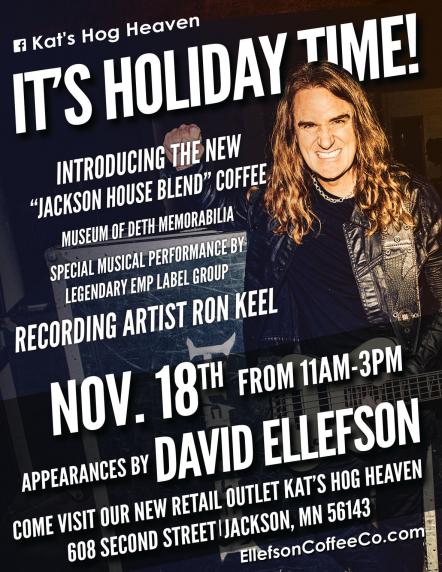 David Ellefson Returns To Jackson Minnesota Nov 18 For An End Of The Year Party At New Ellefson Coffee!