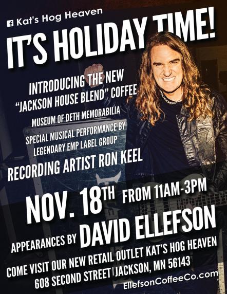 David Ellefson Returns To Jackson Minnesota For End Of Year Party At New Ellefson Coffee Co Retailer And Launches New Blend