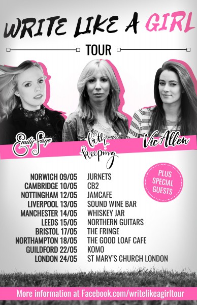'Write Like A Girl' Artists To Tour Across The UK In May 2018