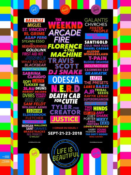 Life Is Beautiful Music & Art Festival Announces 2018 Music Lineup: Weeknd, Arcade Fire, Florence + The Machine, Travis Scott & DJ Snake