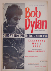Avid Collector Seeks Bob Dylan 1964 Kleinhans Music Hall Buffalo, New York Boxing Style Concert Poster