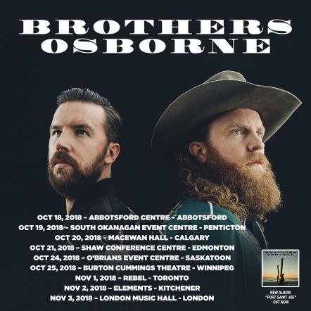 Brothers Osborne Announces 2018 Canadian Tour Dates